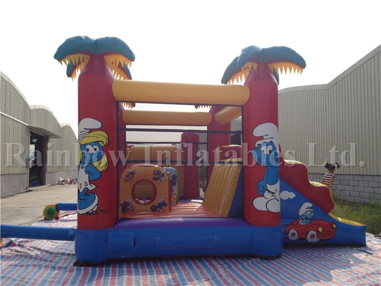 The Smurfs Commercial Inflatable Combo Bounce for Kids