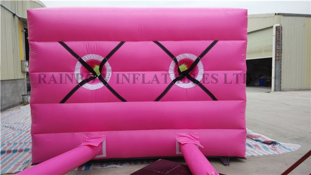 RB91005（10.5x3.3x2.4m） Inflatable Pink color cartoon theme Dounble line bungee run