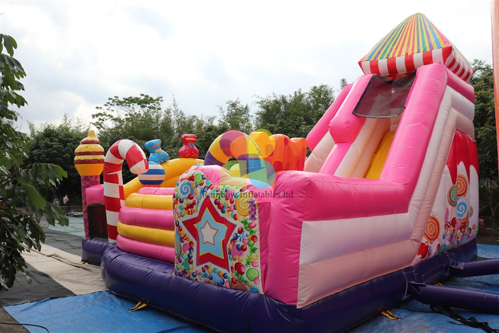  Inflatable Candy Series Theme Funcity with Slides for Child