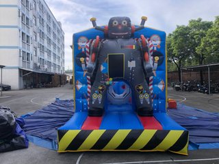 Rainbow Inflatable Robots Bouncer
