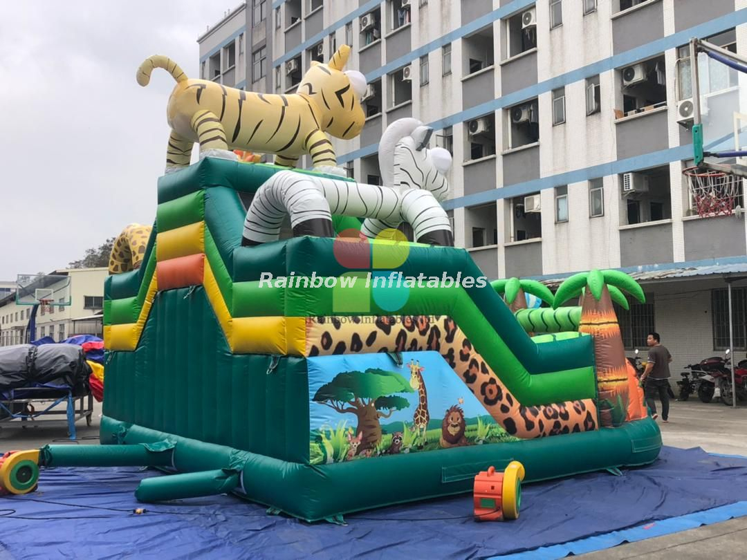 RB04276 Inflatable Popular Jungle Animal Slide for Kids and Children/ Inflatable High Slide