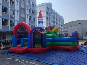 Rockets theme inflatable bouncer castle jumping bouncy inflatable slide