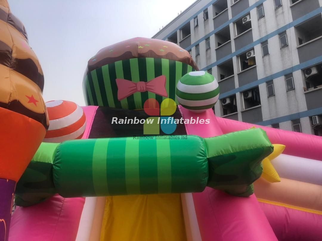 RB04277 7.5X6.5mX4m Inflatable Candy Series Theme Funcity with Slides for Child