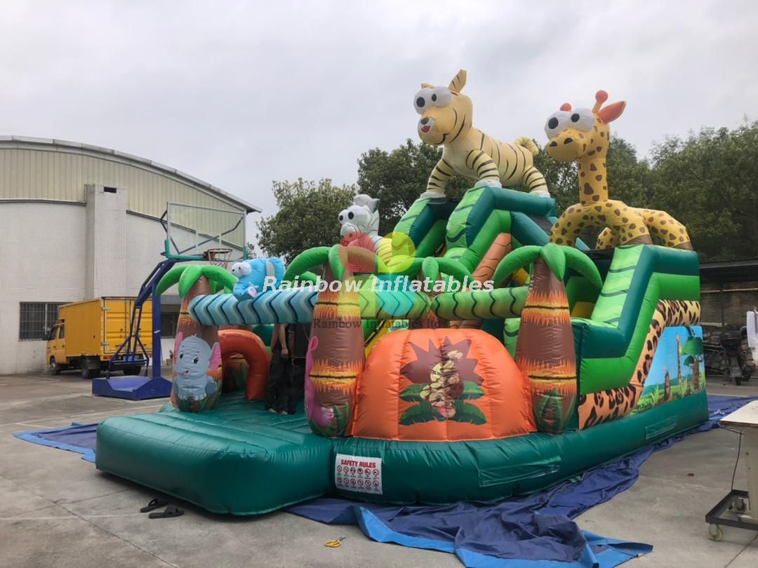 RB04276 Inflatable Popular Jungle Animal Slide for Kids and Children/ Inflatable High Slide