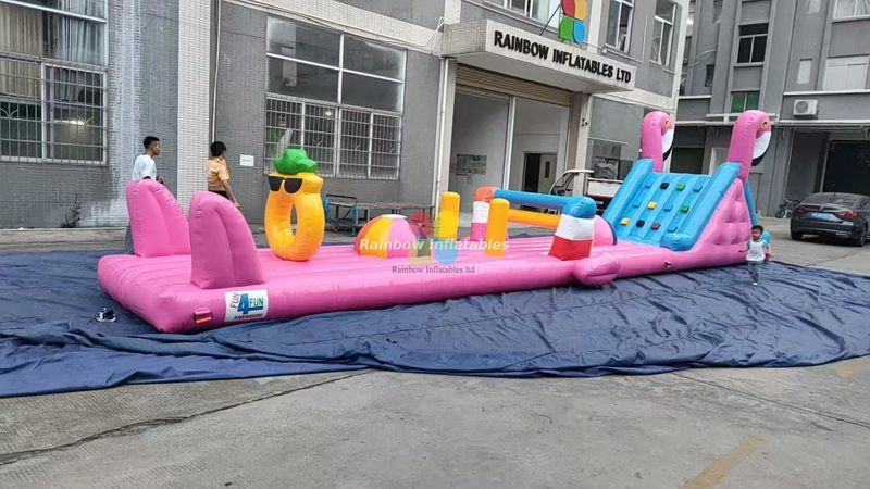 Inflatable Flamingo Obstacle Pool Tracks
