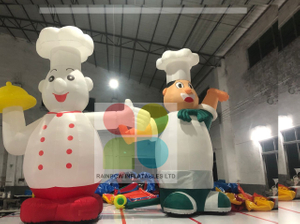 Rainbow Inflatables Factory Cartoons for Sales, Outdoor Chef Inflatable for Advertising