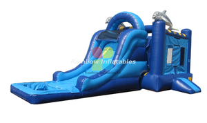Inflatable Dophin Water Slide Jumper-Rainbow Inflatables