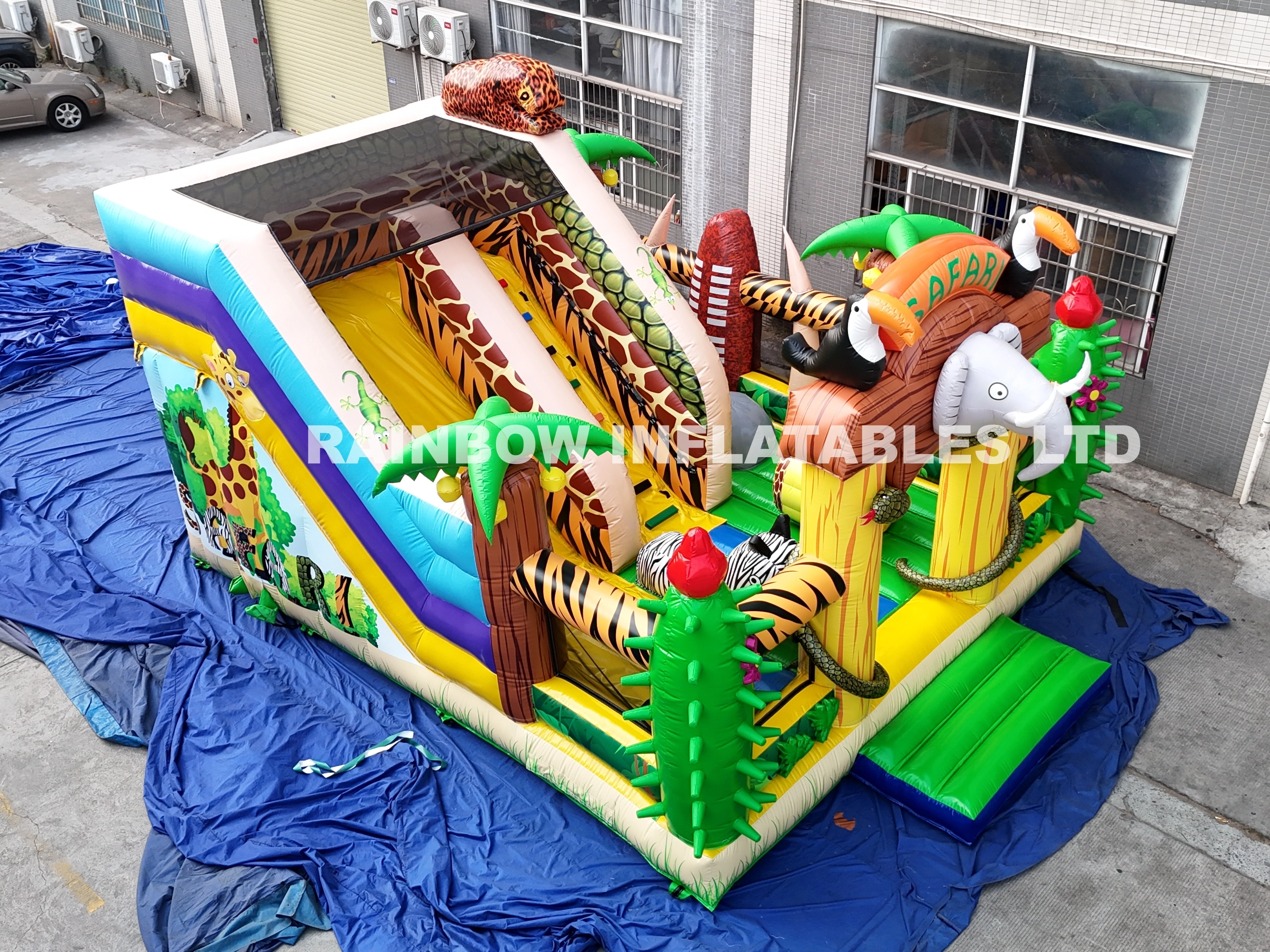 Inflatable Jungle Safari Climbing and Sliding Combo