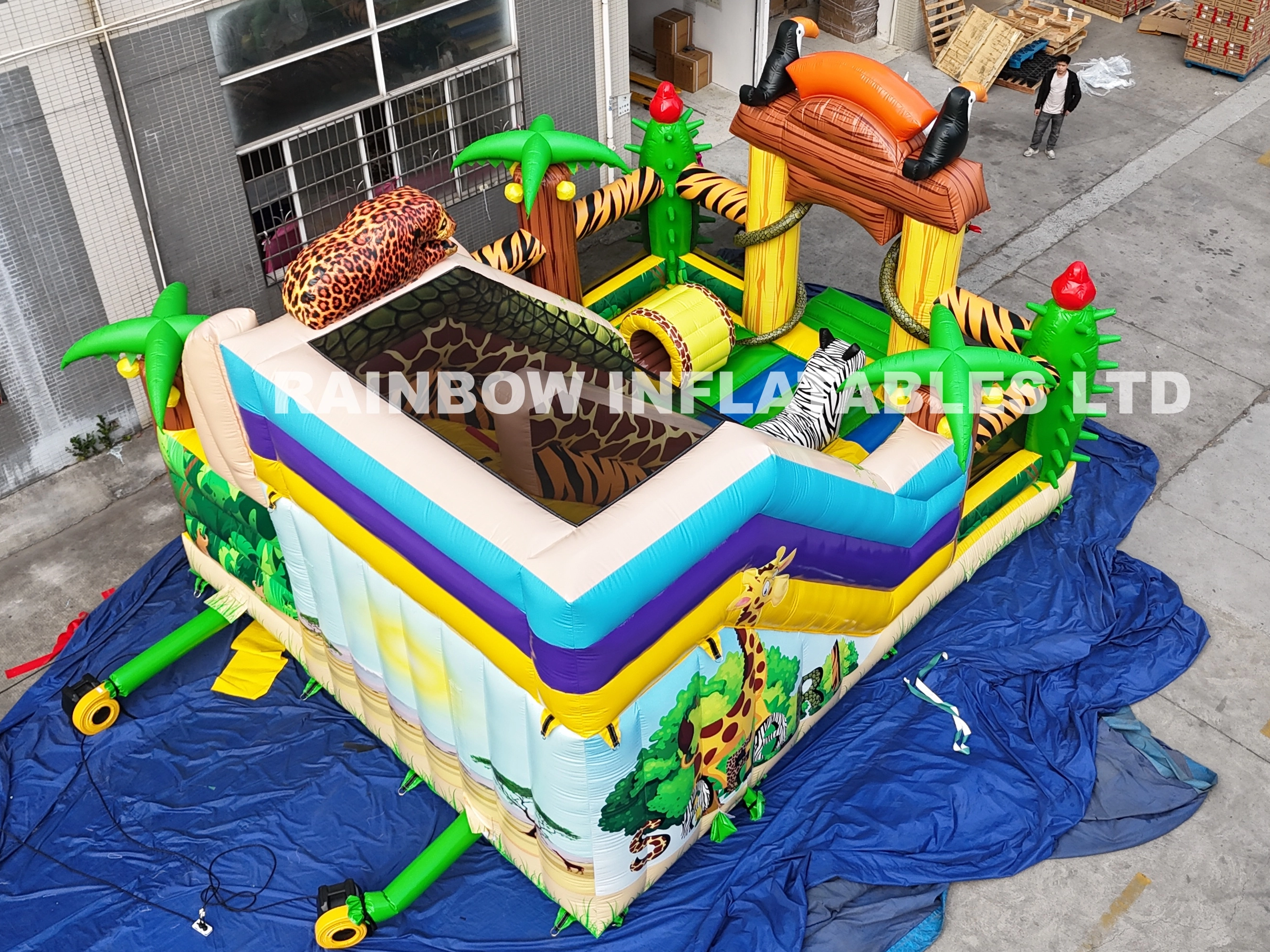 Inflatable Jungle Safari Climbing and Sliding Combo