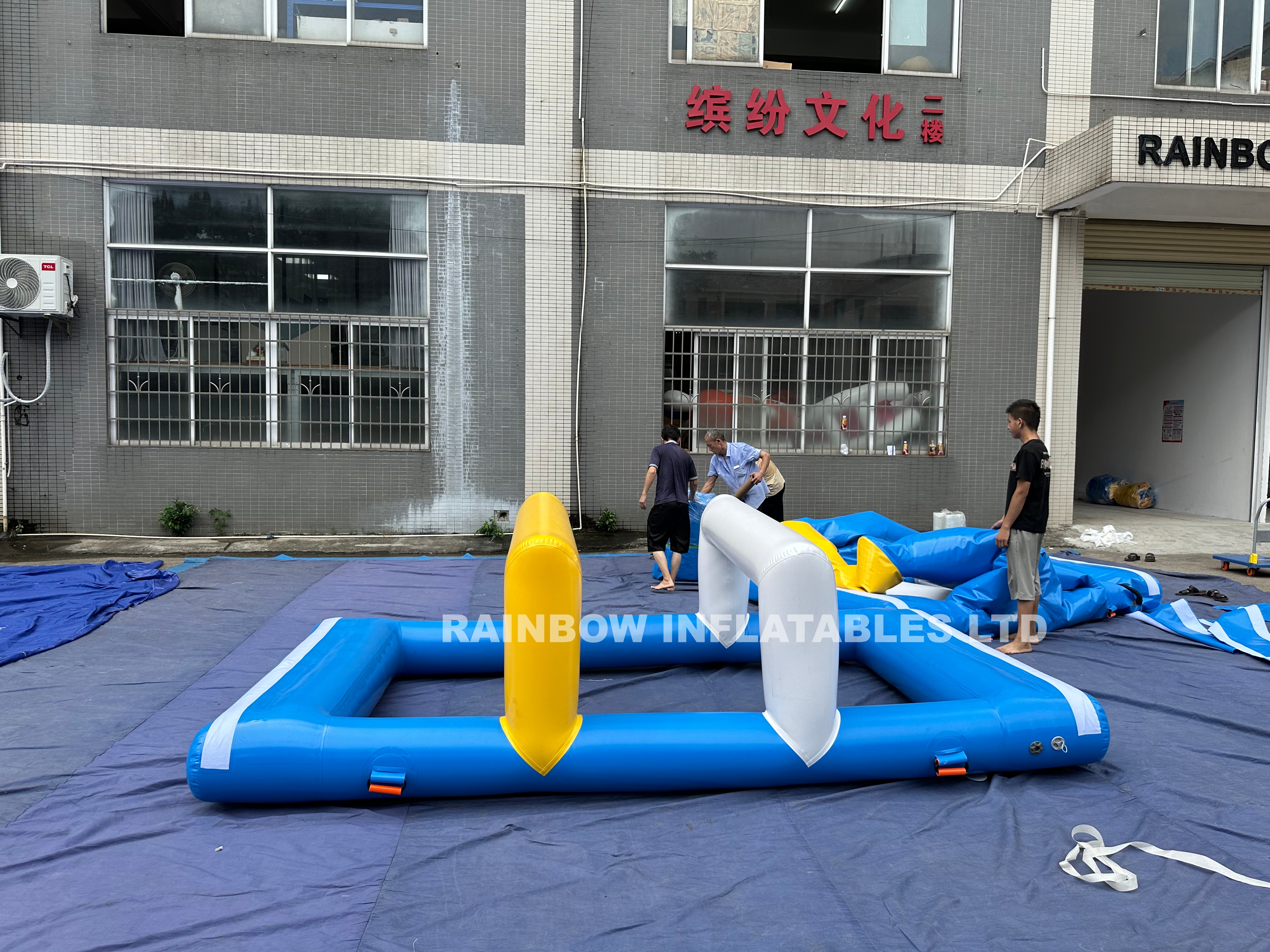 Inflatable water tube bridge obstacal game module