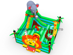 inflatable jungle animal slide