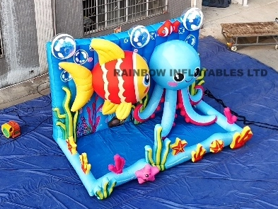 Inflatable Ocean-Themed Wading Pool & Photo Backdrop