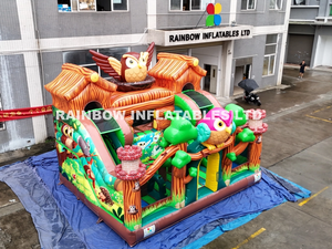 inflatable jungle animal slide