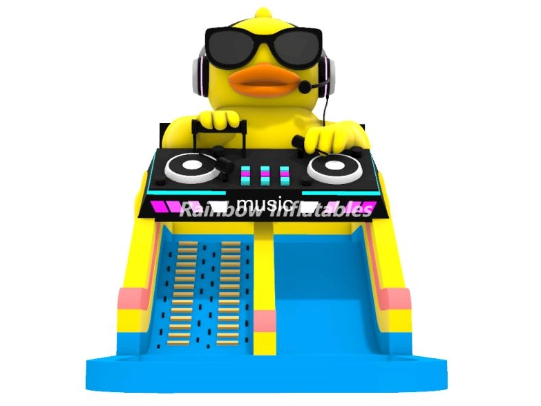 Rainbow Inflatable Water Slide with Pool for kids