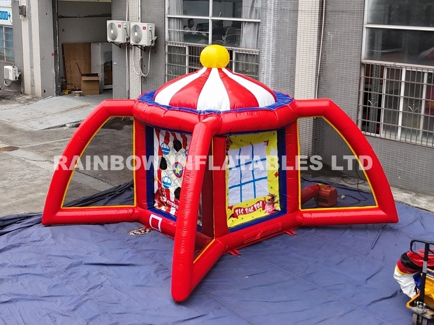 3-in-1 Carnival Game Inflatable with Darts Tic Tac Toe Connect 4