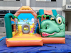 Rainbow Inflatable dinosaur bounce house with slide 