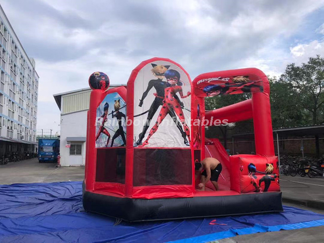 RB3094-2 New Design Miraculous Ladybug Combos And Miraculous Bounce House with Slide From Rainbow Inflatables Ltd