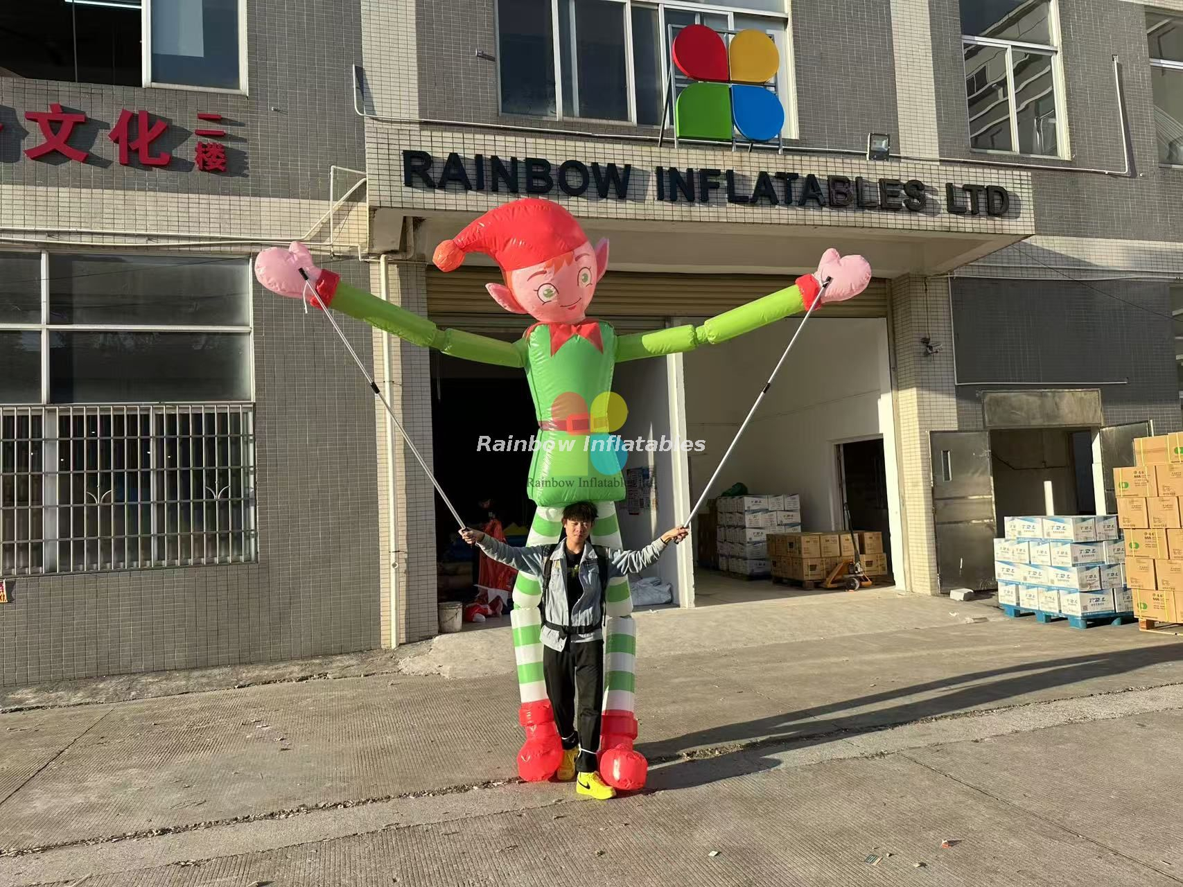 3.5mH walking little girl cartoon inflatables