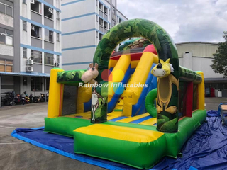 inflatable animal slide with bouncerplayground inflatable animal kingdom slide