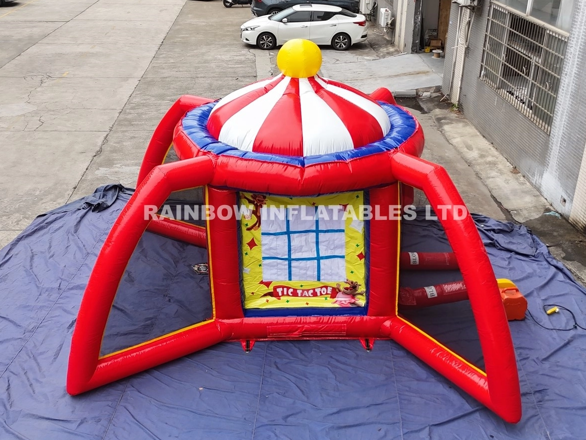 3-in-1 Carnival Game Inflatable with Darts Tic Tac Toe Connect 4