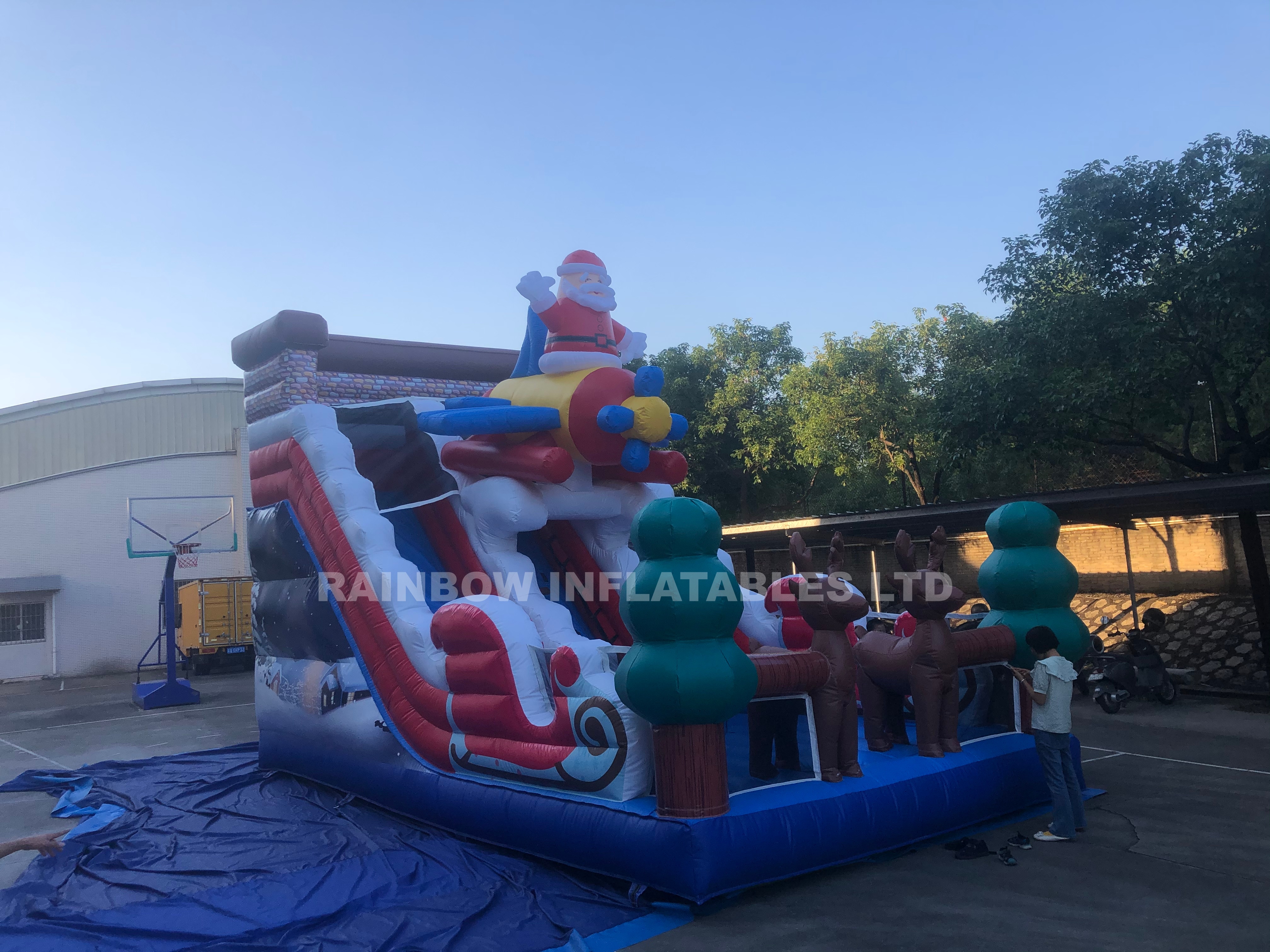 Best Selling Inflatable Santa Man Slide, Rocket Santa Man Inflatable Manufacturer