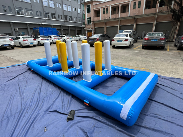 Inflatable smoke stacks water game module