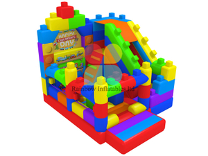 Happy Children Day Lego puzzle inflatable slide bouncy Playground 