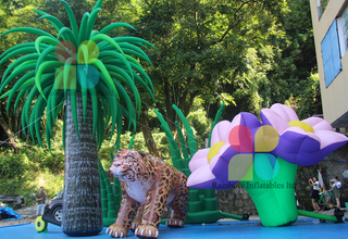 Attractive inflatable tree and flower with led lighting, giant outdoor inflatable tiger
