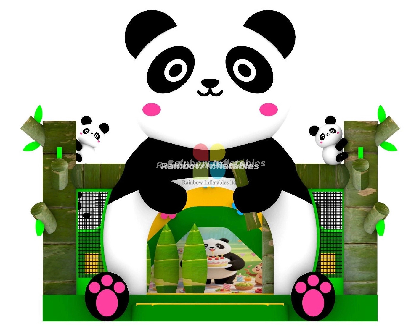 RB3332 Inflatable Panda Bounce House