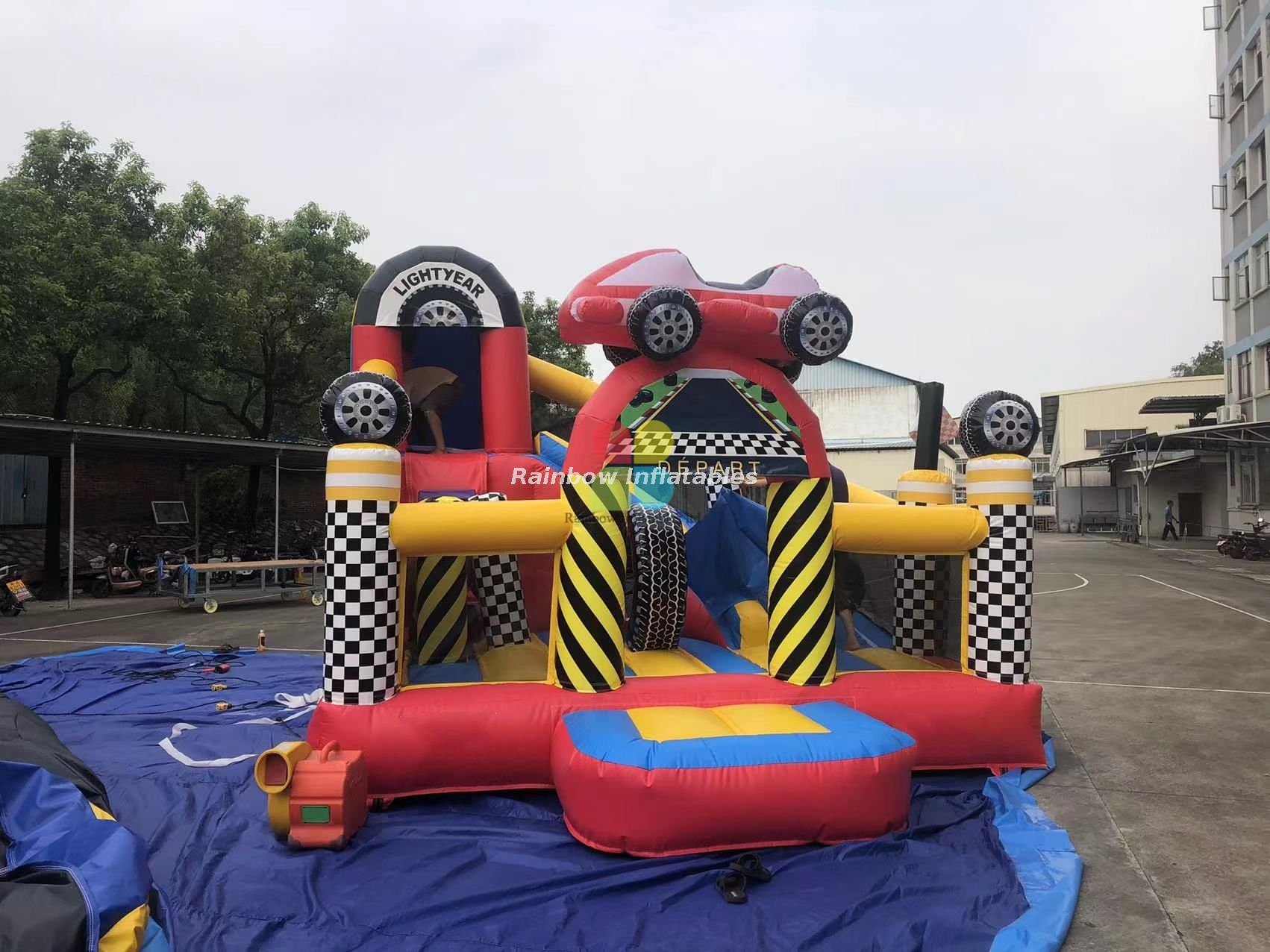  Rainbow Inflatable New Design Racing Car combo