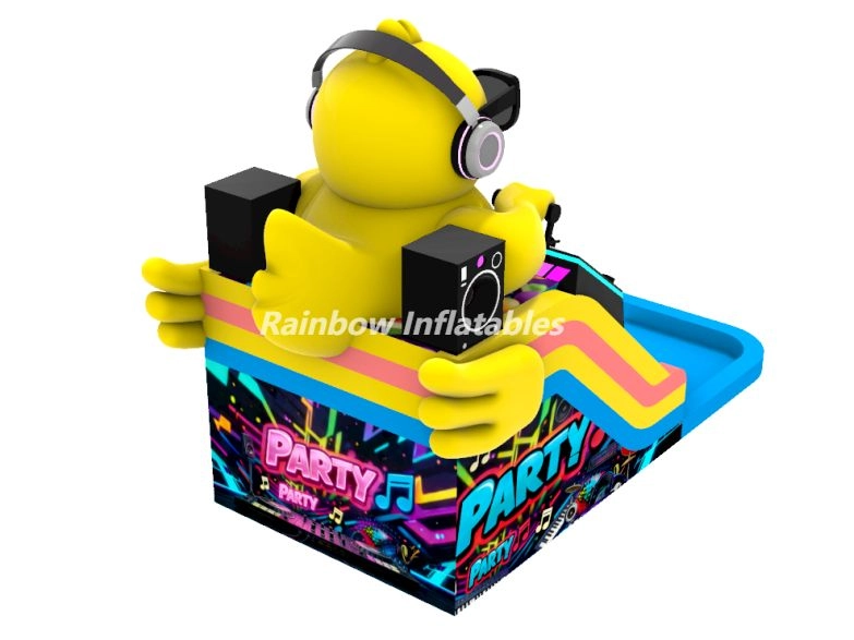 Rainbow Inflatable Water Slide with Pool for kids