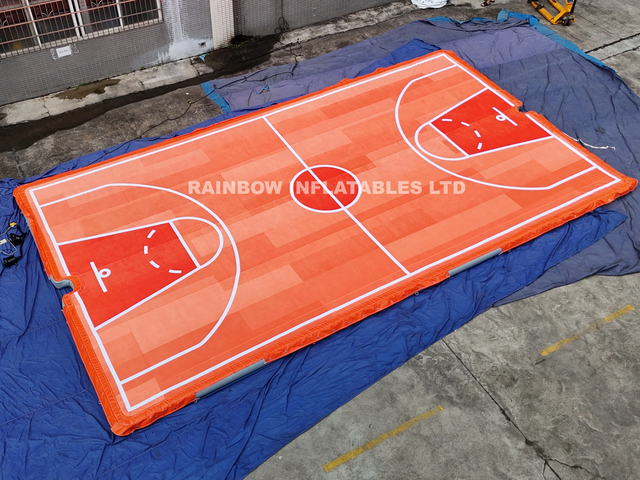 Inflatable drop stitch basketball court