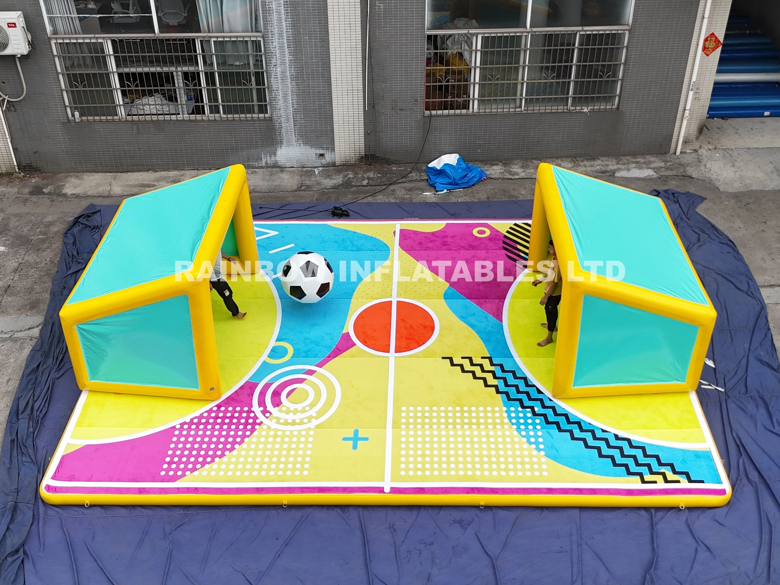 Inflatable soccer field