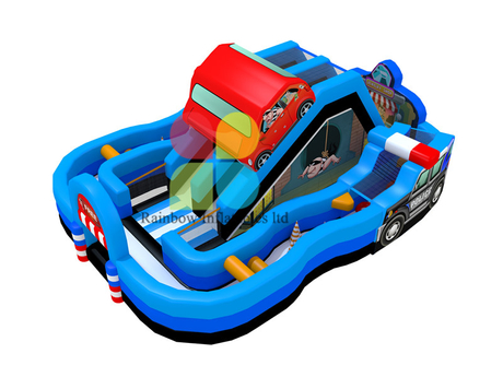 New design Crazy Car Inflatable slide Obstacle course Funcity from ...