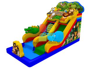 Chinese Factory Animal Zoo inflatable Bouncy water slide 