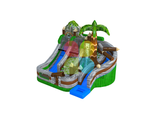 Rainbow commercial inflatable Forest Theme water slide 