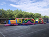Rainbow Inflatable train obstacle for kids