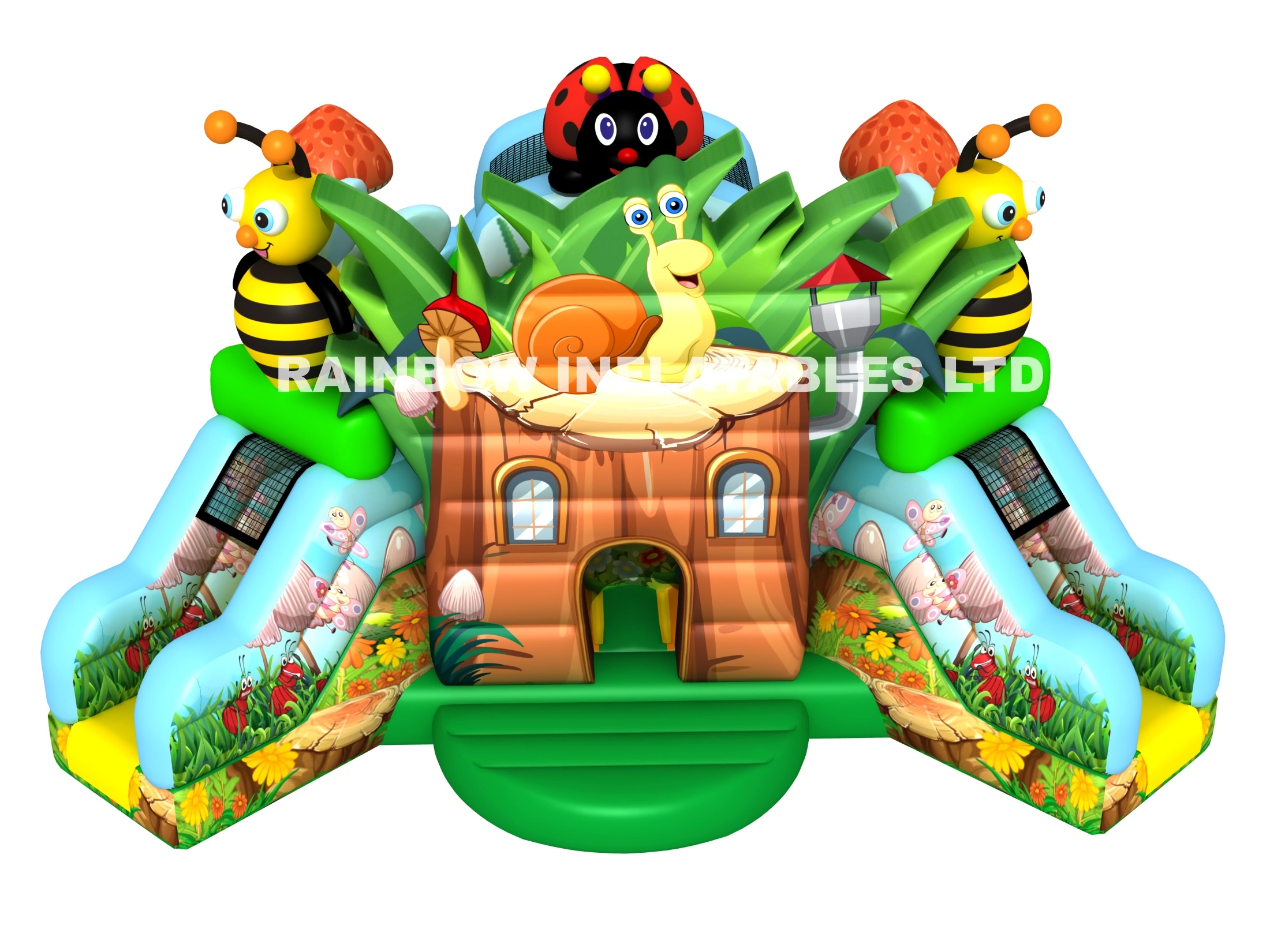 inflatable jungle animal slide