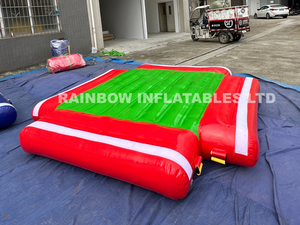 Giant inflatable floating water park junction