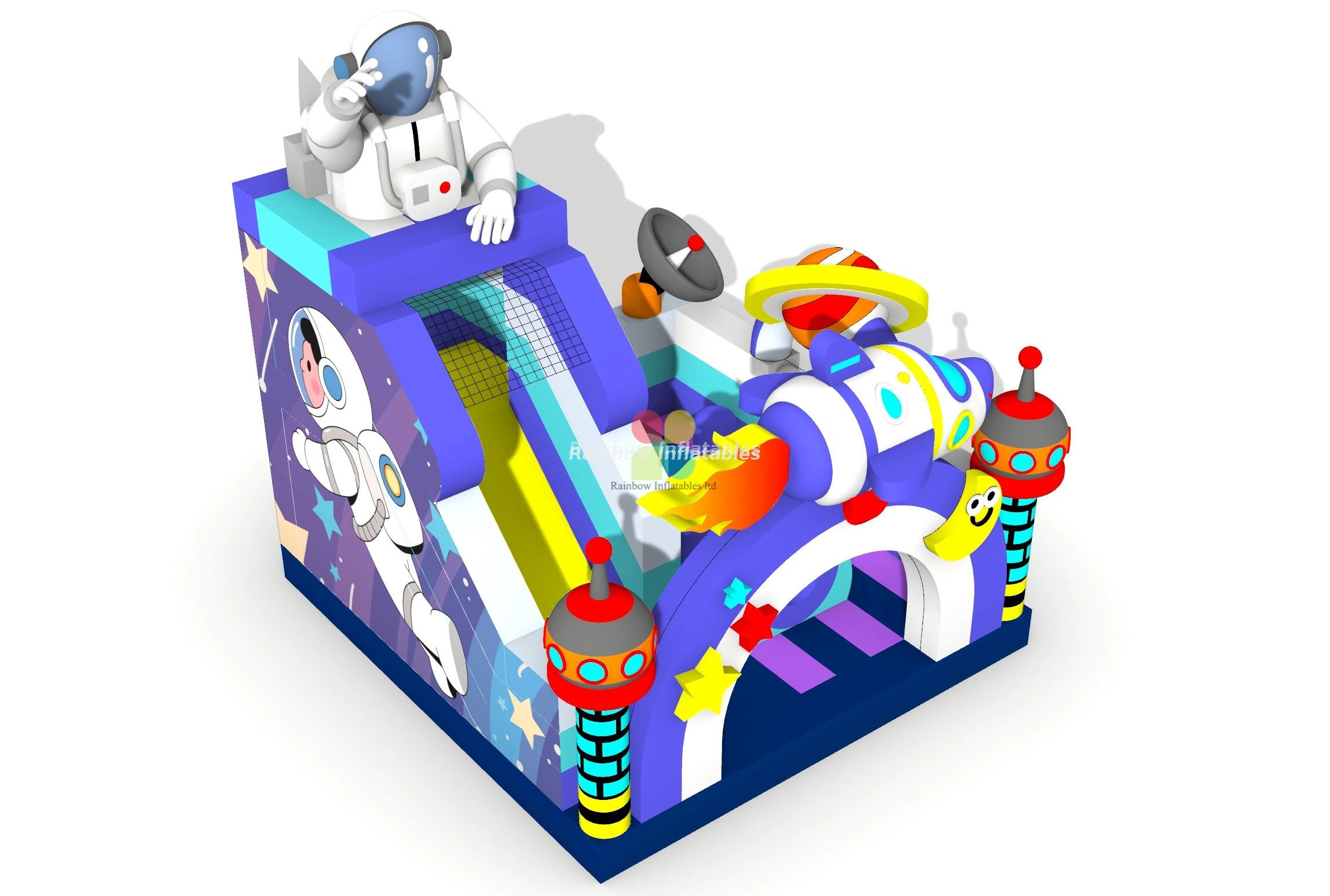 Inflatable rocket launching slide