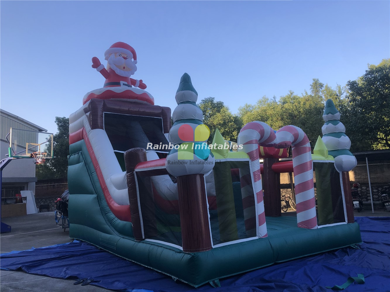 Best Selling Inflatable Santa Man Slide, Rocket Santa Man Inflatable Manufacturer