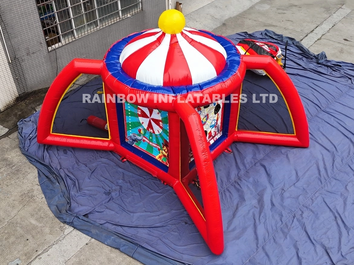 3-in-1 Carnival Game Inflatable with Darts Tic Tac Toe Connect 4