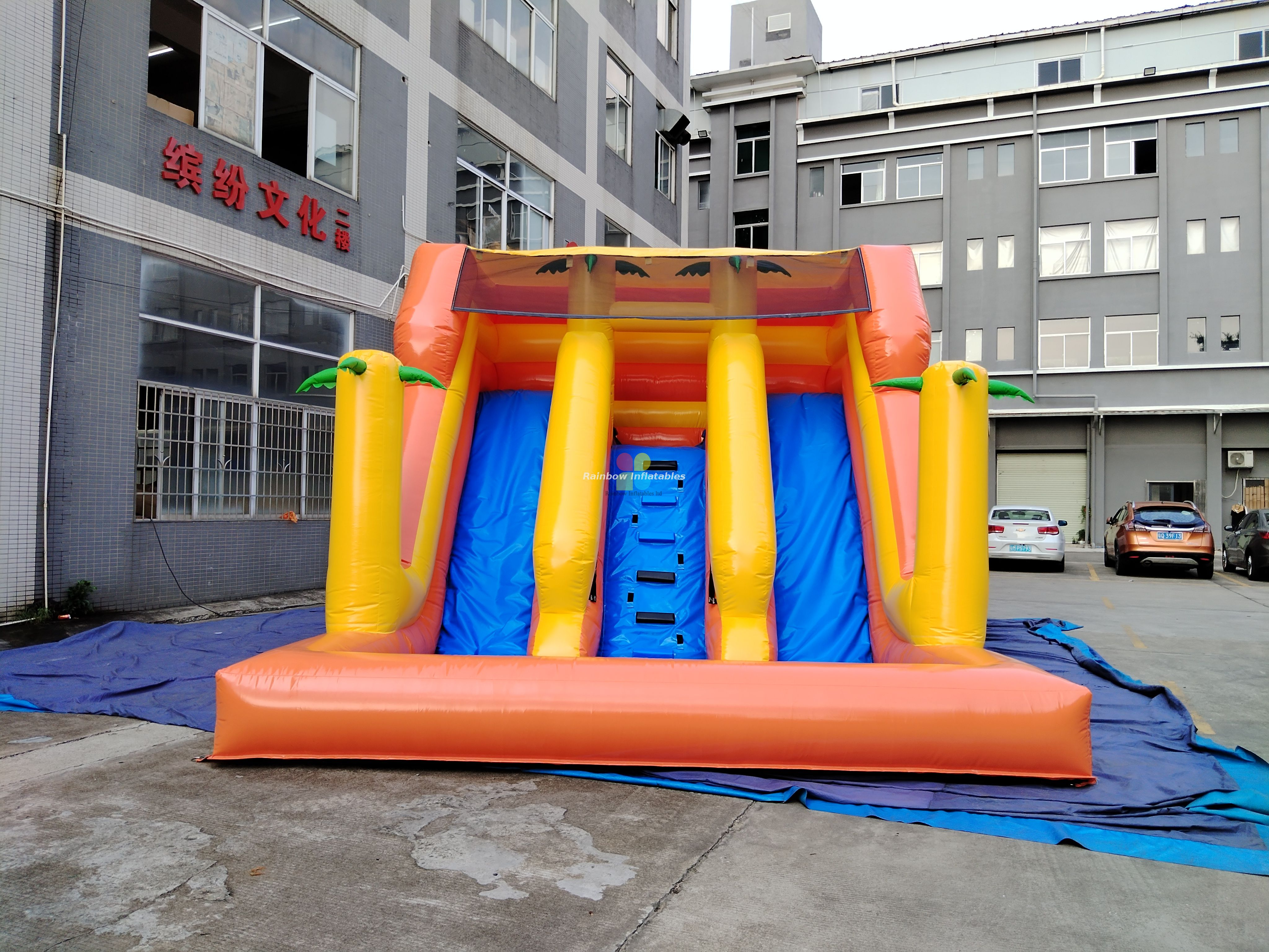 Rainbow Inflatable Tom and Jake Theme Water Slide with Pool 