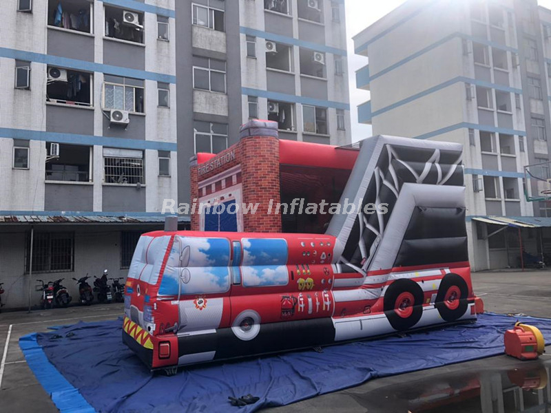 rainbow inflatable fire truck