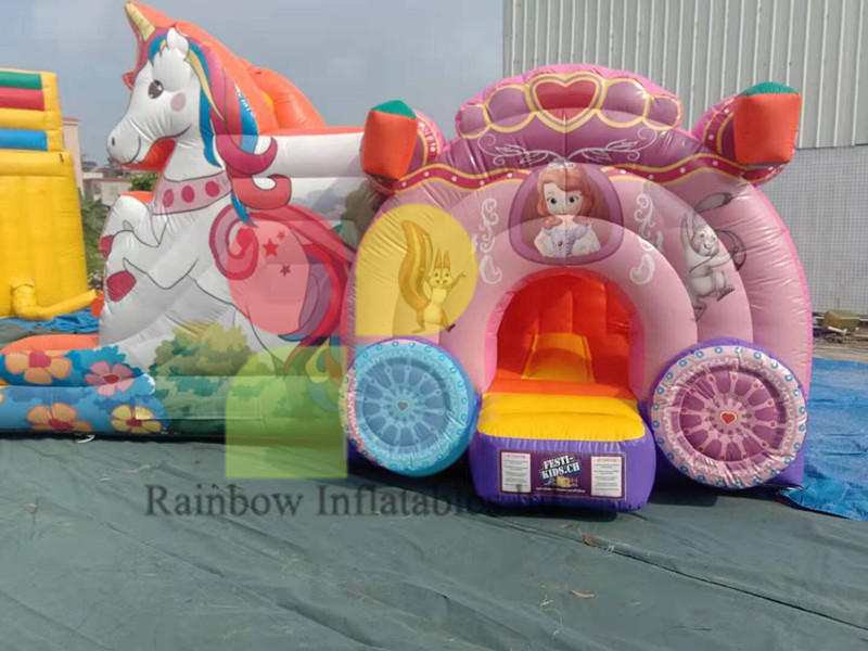 nimal Inflatable Unicorn Bouncer with Slide For Kids