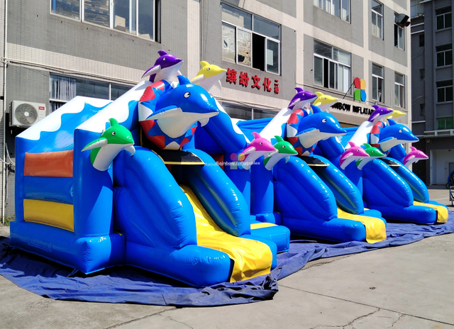 Inflatable dolphin theme bouncer