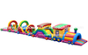Rainbow Inflatable train obstacle for kids