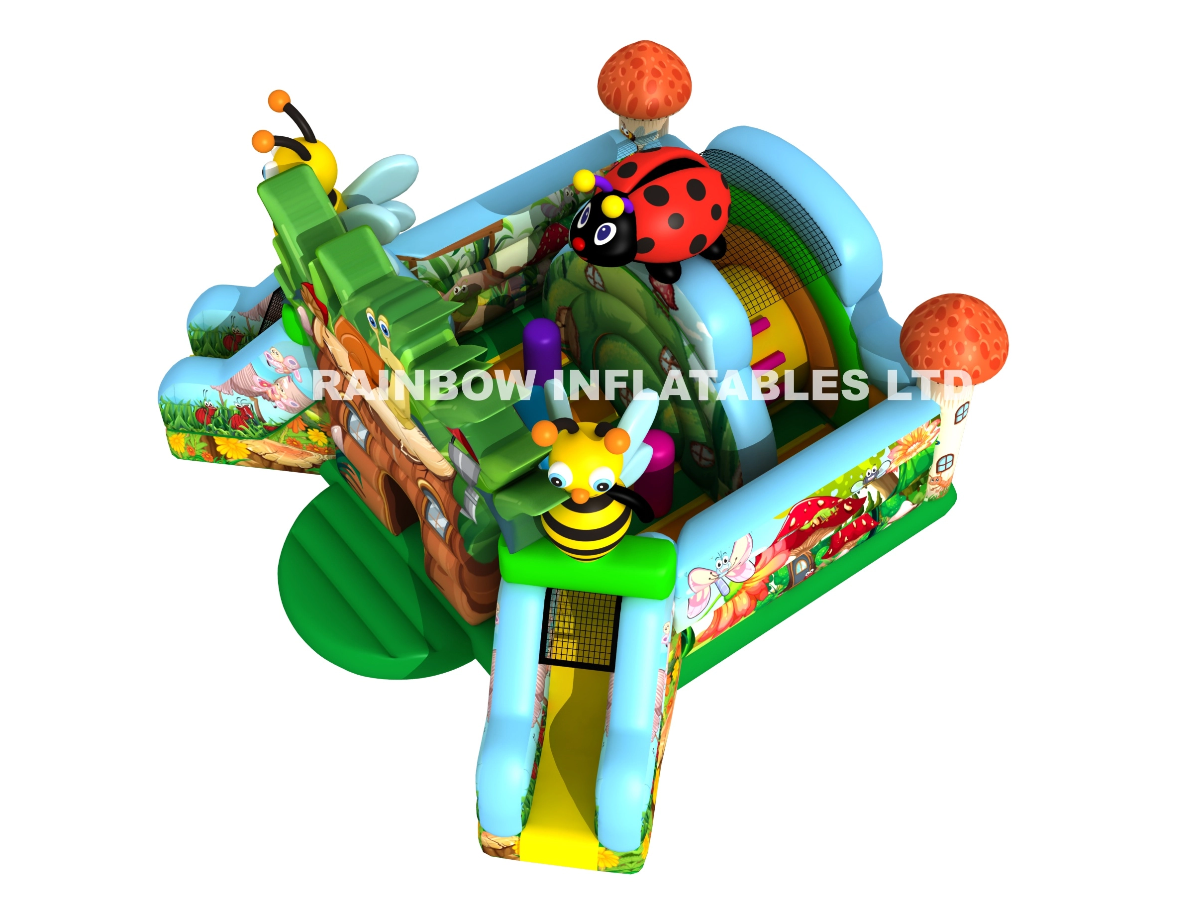 inflatable jungle animal slide