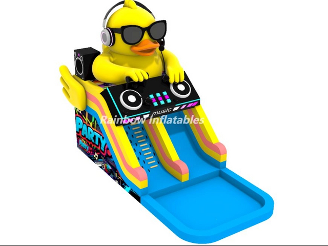 Rainbow Inflatable Water Slide with Pool for kids