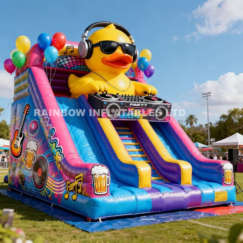 Inflatable DJ Duck Slide